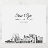 Myrtle Beach oriëntatiepunten Gepersonaliseerd Bie Bier Etiket (Enkel label)