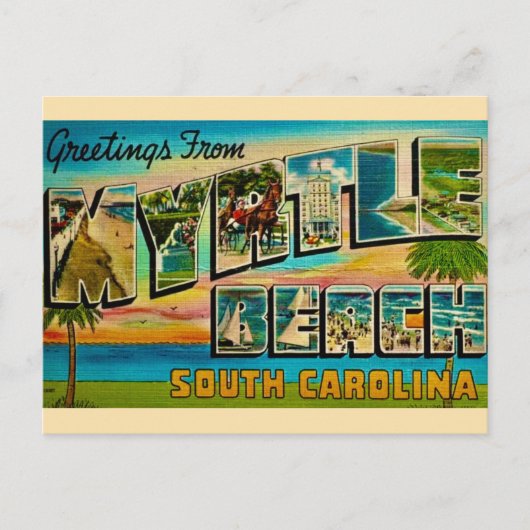Myrtle Beach Oude Wenskaart Briefkaart (Voorkant)