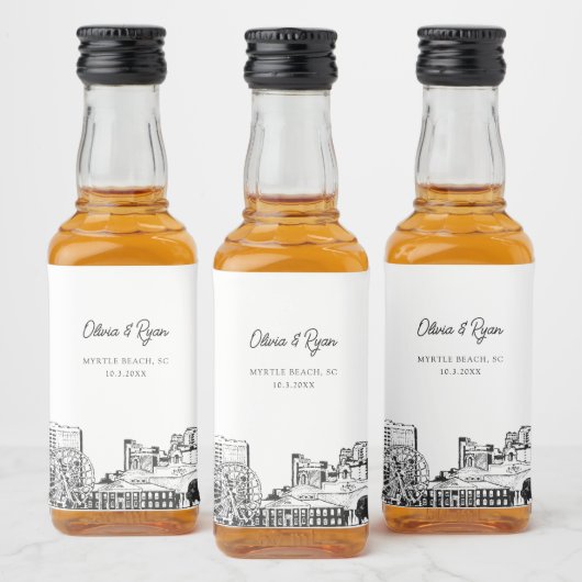 Myrtle Beach Party Favor Welkom Gift Custom Likeurfles Etiket (Flessen)