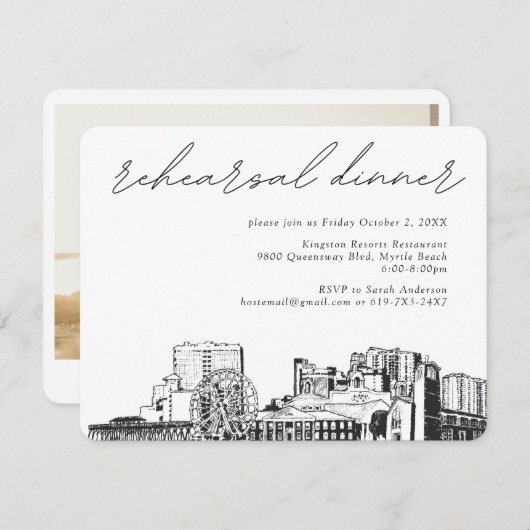 Myrtle Beach repetitie uitnodigen Behuizing Kaart (Voorkant / Achterkant)