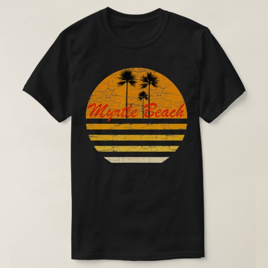Myrtle Beach  Retro 70s Throwback Surf T-shirt (Design voorkant)