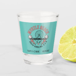 Myrtle Beach Retro vignet gepersonaliseerd Shot Glas