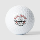 Myrtle Beach Retro Vignette Golfballen (Voorkant)