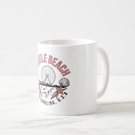 Myrtle Beach Retro Vignette Koffiemok (Voorkant rechts)