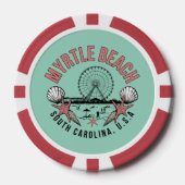 Myrtle Beach Retro Vignette Poker Chips (Voorkant)