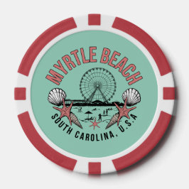 Myrtle Beach Retro Vignette Poker Chips