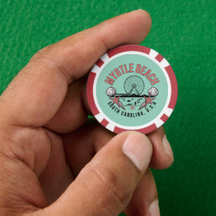 Myrtle Beach Retro Vignette Poker Chips