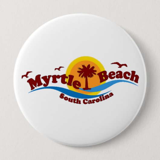 Myrtle Beach. Ronde Button 4,0 Cm (Voorkant)