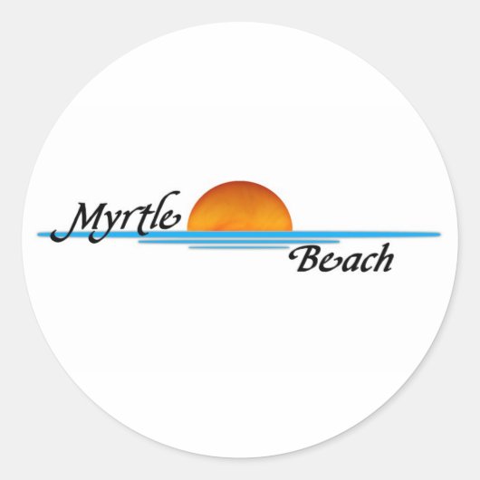 Myrtle Beach Ronde Sticker (Voorkant)