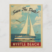 Myrtle Beach Save the Date Sailboat Nautical Aankondigingskaart (Voorkant)