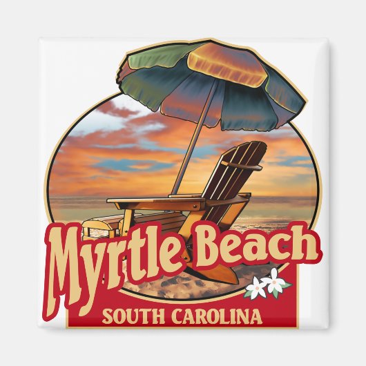 Myrtle Beach SC Beach Scène Design Magneet (Voorkant)