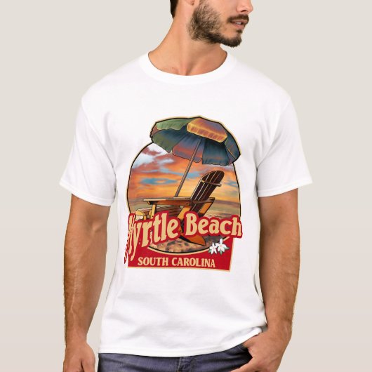 Myrtle Beach SC Beach Scène Design T-shirt (Voorkant)