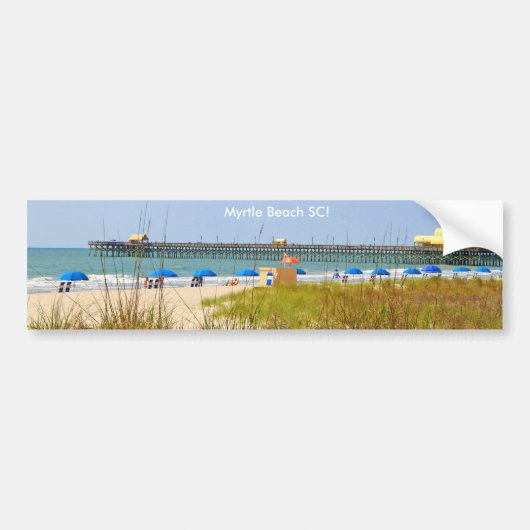 Myrtle Beach SC bumper sticker, Beach Scene Bumpersticker (Voorkant)