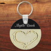 Myrtle Beach SC Heart op een Sleutelhanger met zan (Voorkant)