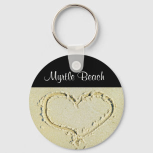 Myrtle Beach SC Heart op een Sleutelhanger met zan