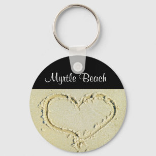 Myrtle Beach SC Heart op een Sleutelhanger met zan