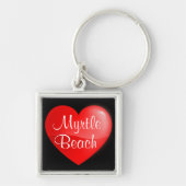Myrtle Beach SC Heart Premium-sleutelketen Sleutelhanger (Voorkant)