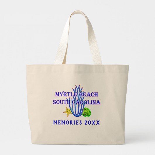 Myrtle Beach, SC, herinneringen met jaar Grote Tote Bag (Achterkant)