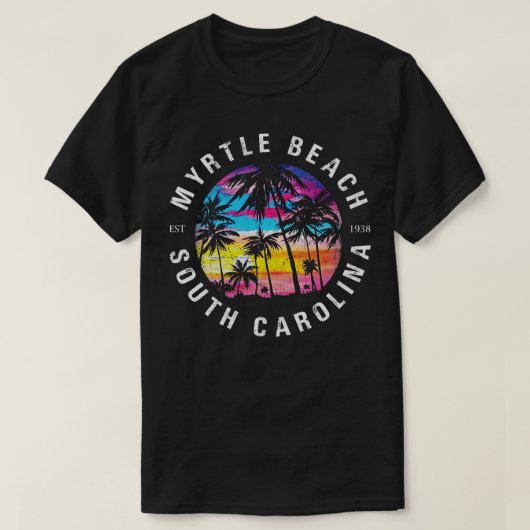 Myrtle Beach SC Palm Tree T-shirt (Design voorkant)