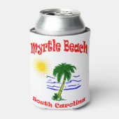 Myrtle Beach SC Palm Tree Water Design Blikjeskoeler (Blikje Voorkant)