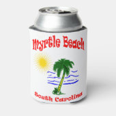 Myrtle Beach SC Palm Tree Water Design Blikjeskoeler (Blikje Achterkant)
