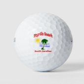 Myrtle Beach SC Palm Tree Water Design Golfballen (Voorkant)