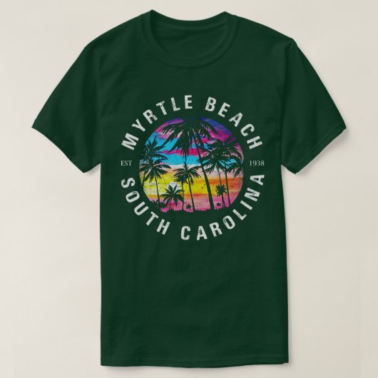 Myrtle Beach SC Palmboom T-shirt (Design voorkant)