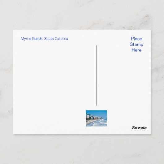 Myrtle Beach SC Post Card Briefkaart (Achterkant)