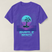 Myrtle Beach Sc Retro  80S Sunset Palm Tree T-shirt (Design voorkant)