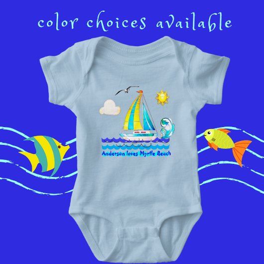 Myrtle Beach, SC Schattigee zeilboot, Sunshine en  Romper