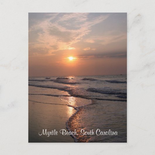 Myrtle Beach SC Sunrise Over Ocean Post Card Briefkaart (Voorkant)