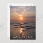 Myrtle Beach SC Sunrise Over Ocean Post Card Briefkaart (Voorkant / Achterkant)
