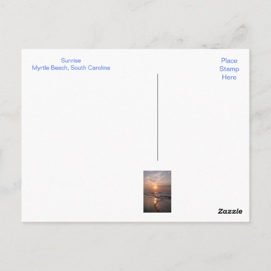 Myrtle Beach SC Sunrise Over Ocean Post Card Briefkaart (Achterkant)