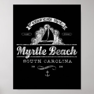 Myrtle Beach SC Zeilboot Nautisch T-shirt Poster