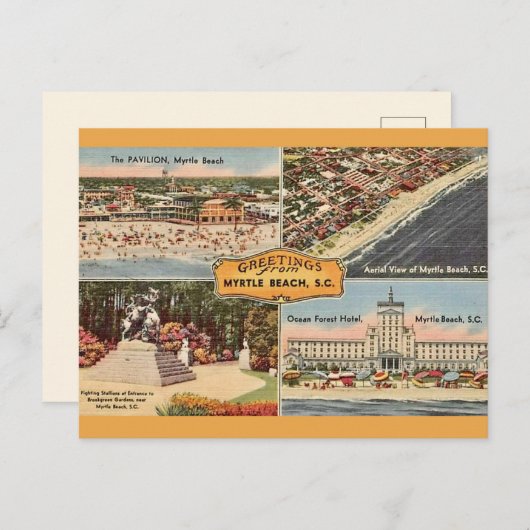 Myrtle Beach Scenic Greeting Postcard Briefkaart (Voorkant / Achterkant)