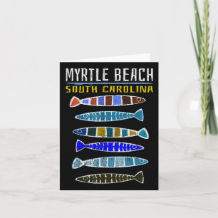 Myrtle Beach Shirt Schattigee vis Gevist South Car Kaart