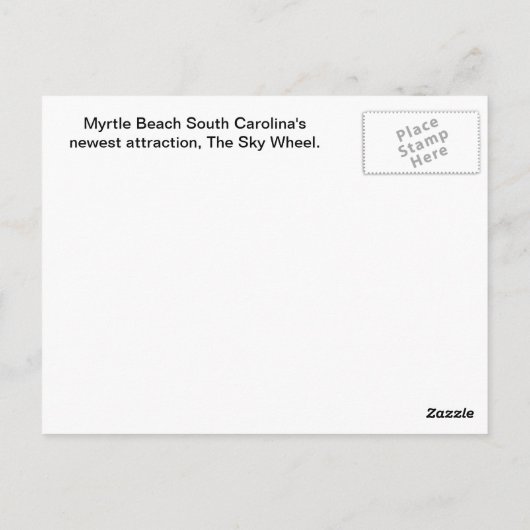Myrtle Beach Sky Wiel Briefkaart (Achterkant)