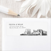 Myrtle Beach Skyline Moderne retour adreslabels Etiket (Insitu)