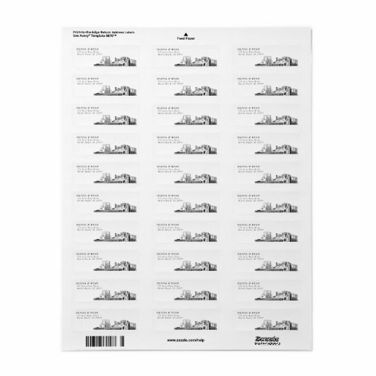 Myrtle Beach Skyline Moderne retour adreslabels Etiket (Full Sheet)