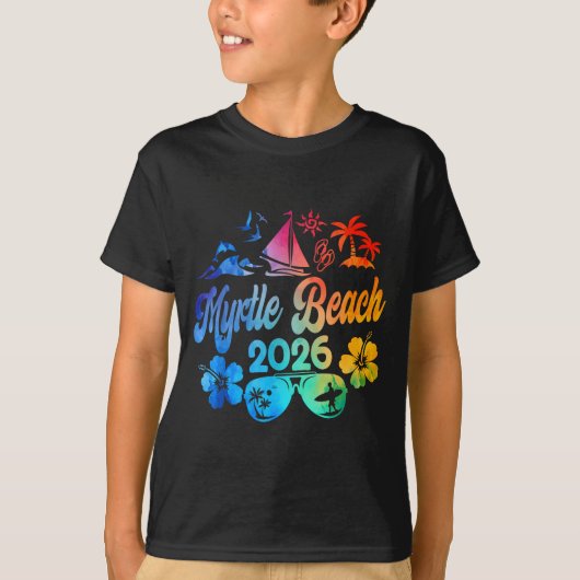Myrtle Beach South Carolina 2026 Vacation Beach Ti T-shirt (Voorkant)