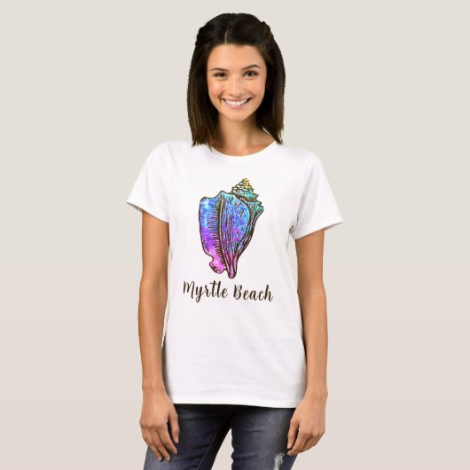 Myrtle Beach South Carolina  Conch Zee Shell T-shirt (Voorkant volledig)