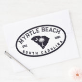 Myrtle Beach South Carolina Flag Map Souvenirs Ovale Sticker (Envelop)