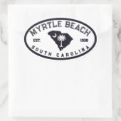 Myrtle Beach South Carolina Flag Map Souvenirs Ovale Sticker (Tas)