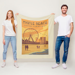 Myrtle Beach South Carolina Fleece Deken