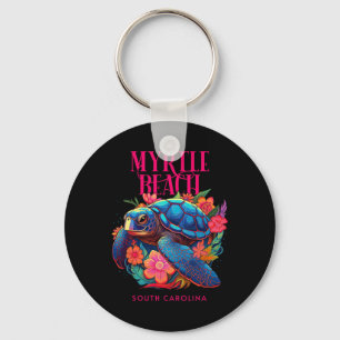 Myrtle Beach South Carolina Floral Beach Turtle So Sleutelhanger