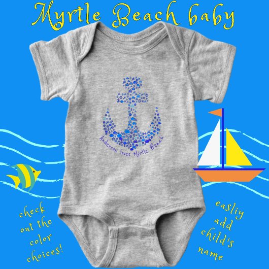 Myrtle Beach South Carolina Fun Nautical Art Romper