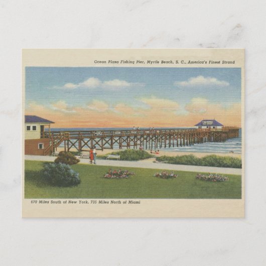  Myrtle Beach South Carolina Gevist Pier Briefkaart (Voorkant)
