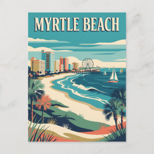 Myrtle Beach South Carolina Kust Vintage Poster Briefkaart