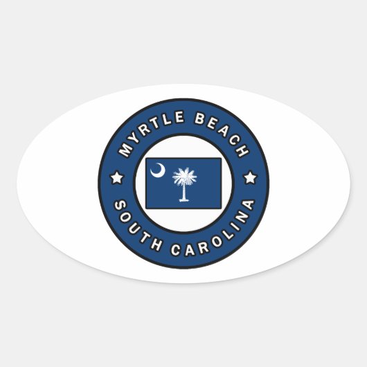 Myrtle Beach South Carolina Ovale Sticker (Voorkant)
