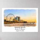 Myrtle Beach South Carolina Poster, Aquarel Poster (Voorkant)